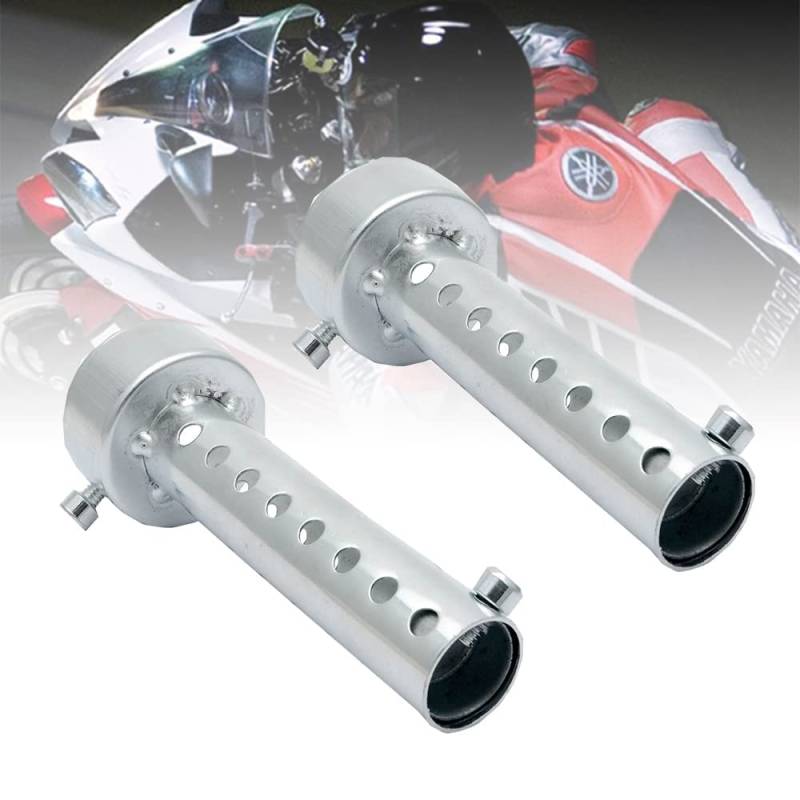 Riloer 2X 45mm Universal Motorrad Auspuff Schalldämpfer DB Killer Kurzschalldämpfer Silber von Riloer
