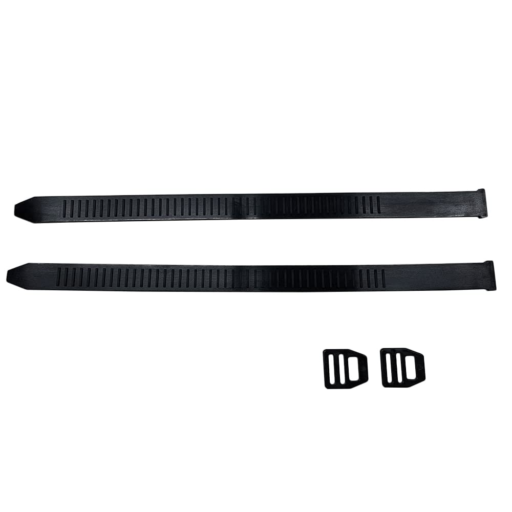 Riloer 2pcs 390 mm Gummi-Schleppspiegel Ersatzbänder mit Cilps für Auto SUV-Anhänger RV, universelle Anti-Schlupf-Schleppto-Schleppmorreen ersetzen Gurte, schwarz von Riloer