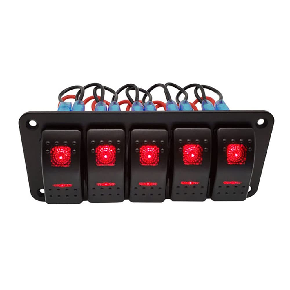 Riloer 3/4/5/6/8 Gang Schalttafel, DC12V/24V 240W Wippschaltertafel, Auto RV Yacht Modifizierter 12-24V Universal-Aluminium-Panel-Schalter Riloer 3/4/5/6/8 Gang Schalttafel, DC12V/24V 240W Wippschaltertafel, Auto RV Yacht Modifizierter 12-24V Universal-Aluminium-Panel-Schalter von Riloer