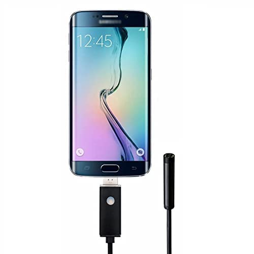 Riloer Android USB-Endoskop, Auflösung 640 x 480, 6 wasserdichte LED-Endoskop-Inspektionskameras in Schlangenform, 2 m Kabellänge, 5,5 mm Linsendurchmesser von Riloer