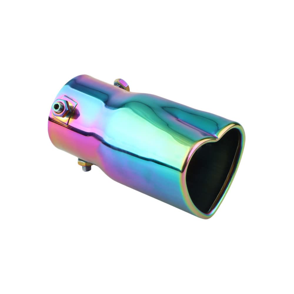 Riloer Auto-Auspuff-Spitzen-Schalldämpfer-Spitze, Edelstahl-Chrom-Endrohr in Herzform, Universeller Bolt-On-Auspuffschalldämpfer Riloer Auto-Auspuff-Spitzen-Schalldämpfer-Spitze, Edelstahl-Chrom-Endrohr in Herzform, Universeller Bolt-On-Auspuffschalldämpfer von Riloer