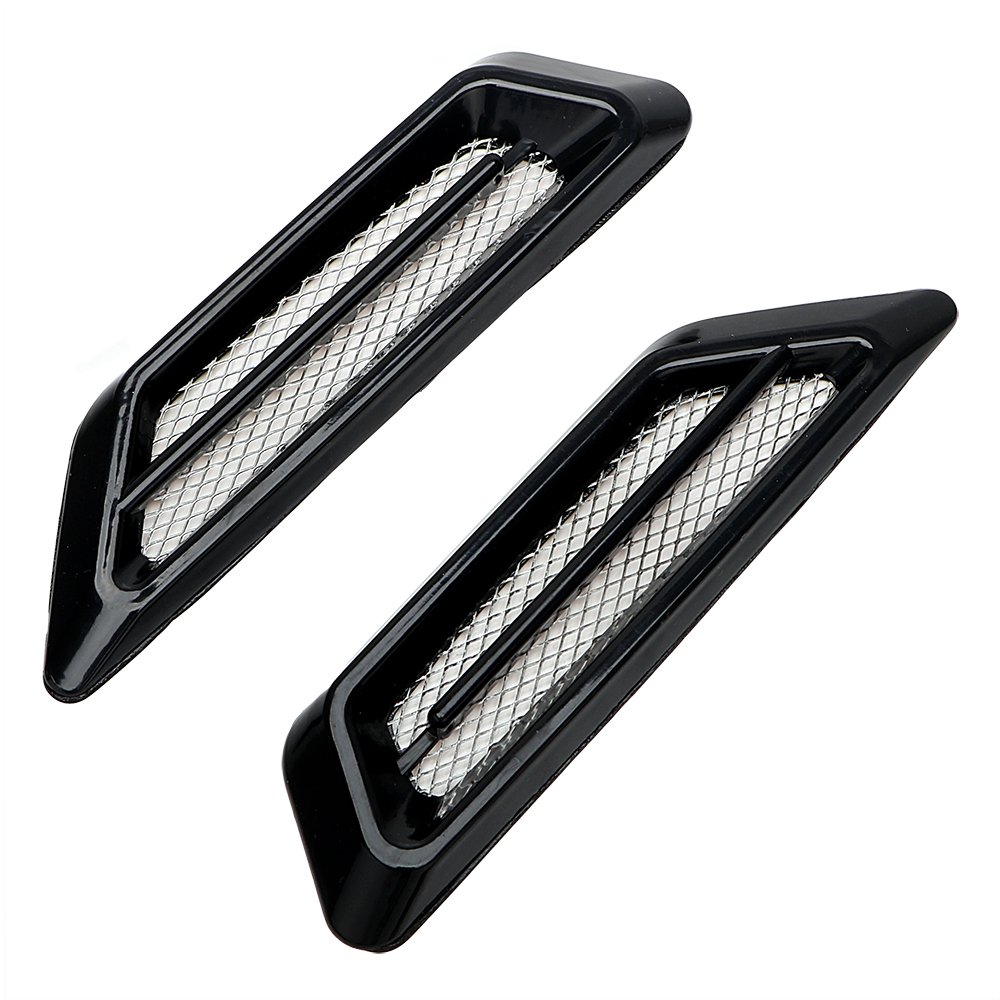 Riloer Auto Flow Vent Fender Einlassgitter - Auto Flow Vent Fender Einlassgitter Air Net Türhaube Seitenaufkleber, schwarz von Riloer