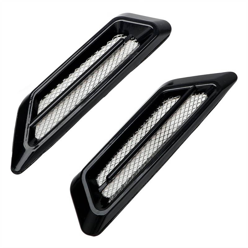 Riloer Auto Flow Vent Fender Einlassgitter - Auto Flow Vent Fender Einlassgitter Air Net Türhaube Seitenaufkleber, schwarz von Riloer