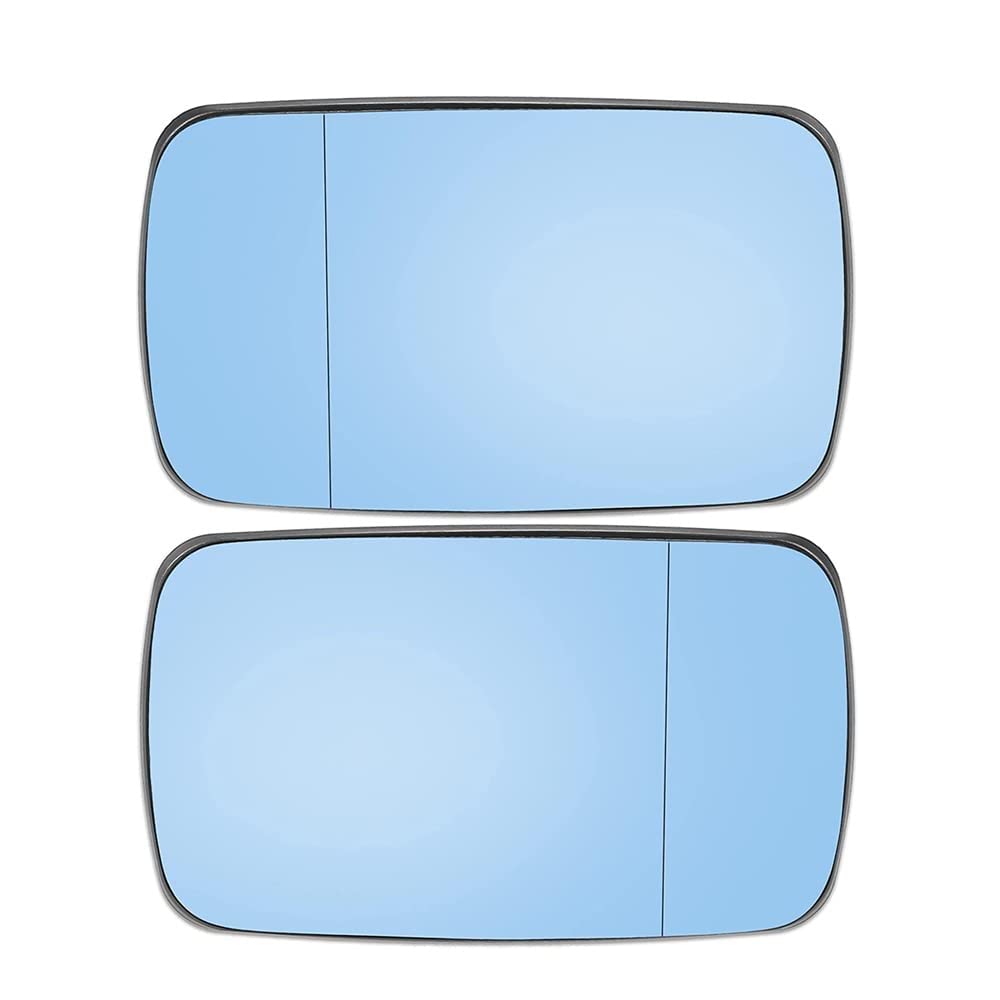 Riloer Auto linke/rechte Seite Spiegel Glas, Rückspiegel Ersatz mit Heizfunktion, für BMVV 3er E46 318i 320i 325i 330i 1998-2006, weiß/blau von Riloer