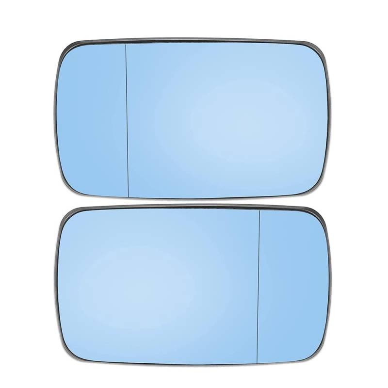 Riloer Auto linke/rechte Seite Spiegel Glas, Rückspiegel Ersatz mit Heizfunktion, für BMVV 3er E46 318i 320i 325i 330i 1998-2006, weiß/blau von Riloer