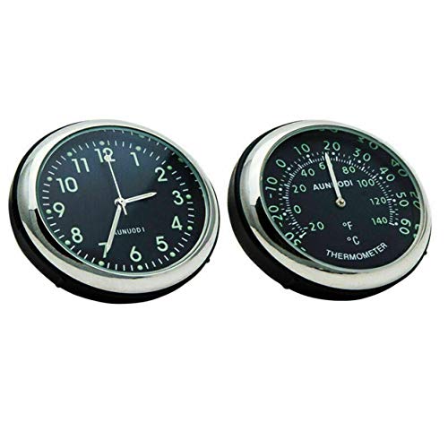 Riloer Automotive Digital Luminous Quartz Clock Monitor mit Clip/Kleber für Autothermometer, 4 * 4 * 4 cm (1,57 * 1,57 * 1,57 Zoll), Schwarz von Riloer