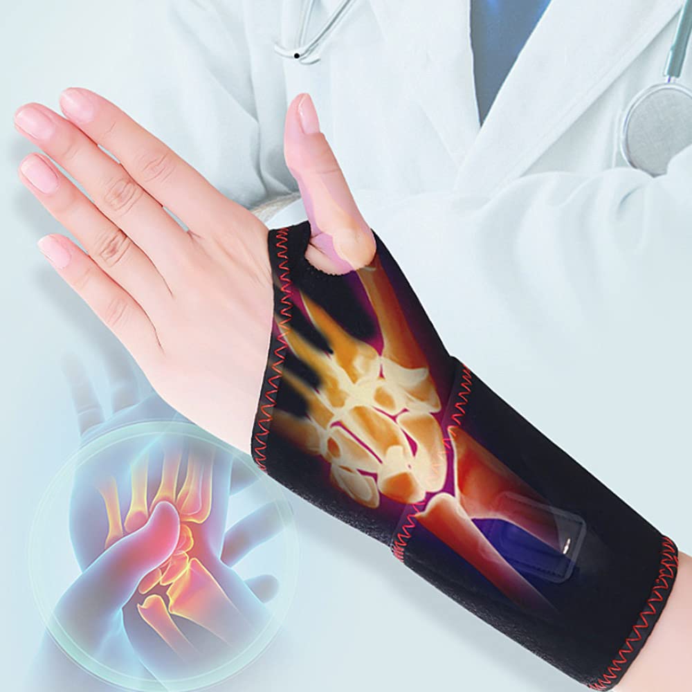 Riloer Beheiztes Handgelenkschienenband, 3-stufig einstellbare Schmerzlinderung Beheiztes Handgelenkschienenband mit USB-DC-Aufladung, linke Hand mit Massagefunktion von Riloer