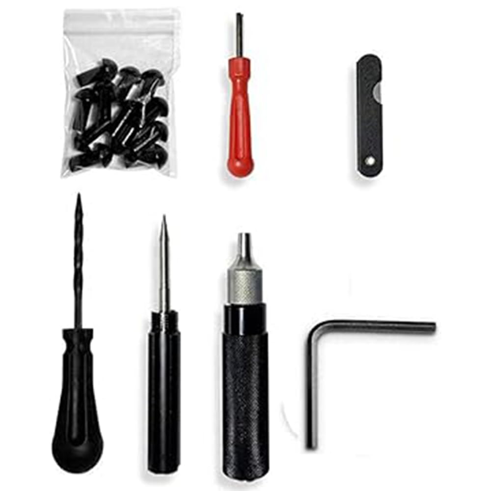 Riloer Car Motorcycle Reifenreparatur Plugger Tools Set Reifenradreparatursatz Pilzstecker Sondendüse von Riloer