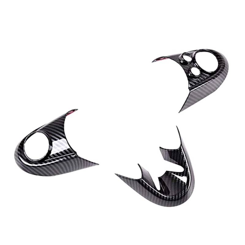 Riloer Carbon-Lenkrad-Dekorrahmen-Abdeckungsverkleidung kompatibel mit BMW MINI Cooper F55 F56 2016-2020 von Riloer