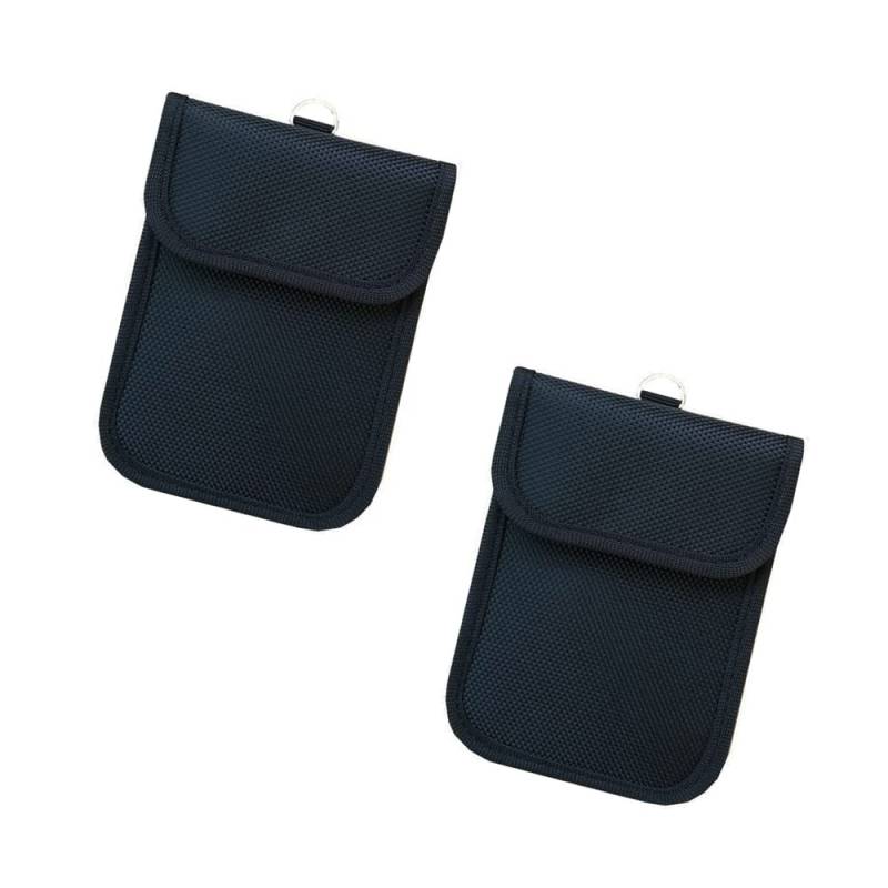 Riloer Faraday Key FOB -Protektor, Oxford -Stoffauto -Key -Signal -Blockierbeutel, Auto -RFID -Signalblocker mit Metallring, klassischer Schwarzschlüssel -FOB -Beschützer von Riloer