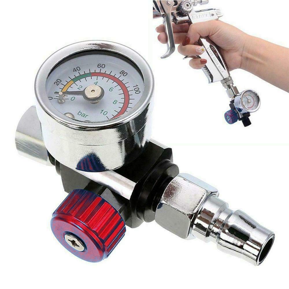 Riloer Druckluft Manometer Luftdruckregler, 1/4 "Bsp Mini Air Gun Manometer Druckluftwerkzeug Für Spritzpistolen Und Druckluftwerkzeuge Mit Düse, Luftregler Druckreglerfilter, Rot Riloer Druckluft Manometer Luftdruckregler, 1/4 "Bsp Mini Air Gun Manometer Druckluftwerkzeug Für Spritzpistolen Und Druckluftwerkzeuge Mit Düse, Luftregler Druckreglerfilter, Rot von Riloer