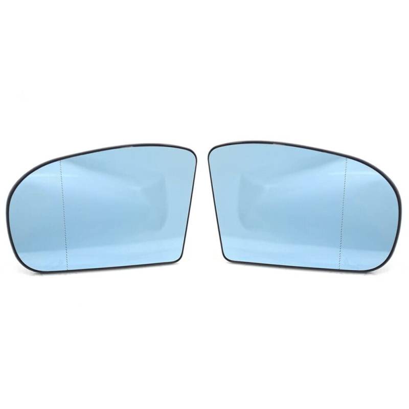 Riloer Mirror glass left/right side rear view, blue/white lens spare, 2038100121 2038101021, heating with back plate, for M-Erce-des Benz W203 W211 von Riloer