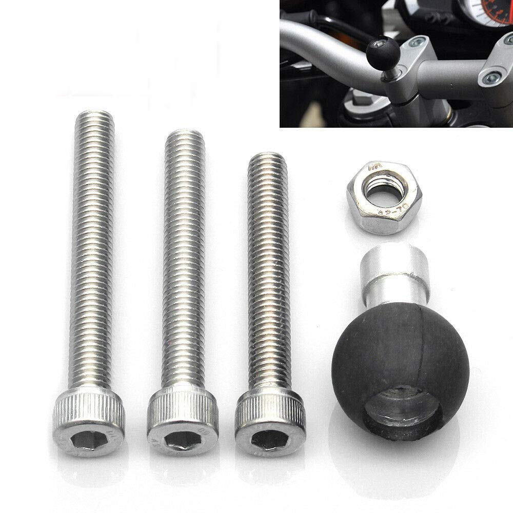 Riloer Motorrad-Gabelschaft-Kugelbasis, Motorrad-Lenkerklemmkugel mit M8-Schrauben für RAM-Halterung Riloer Motorrad-Gabelschaft-Kugelbasis, Motorrad-Lenkerklemmkugel mit M8-Schrauben für RAM-Halterung von Riloer