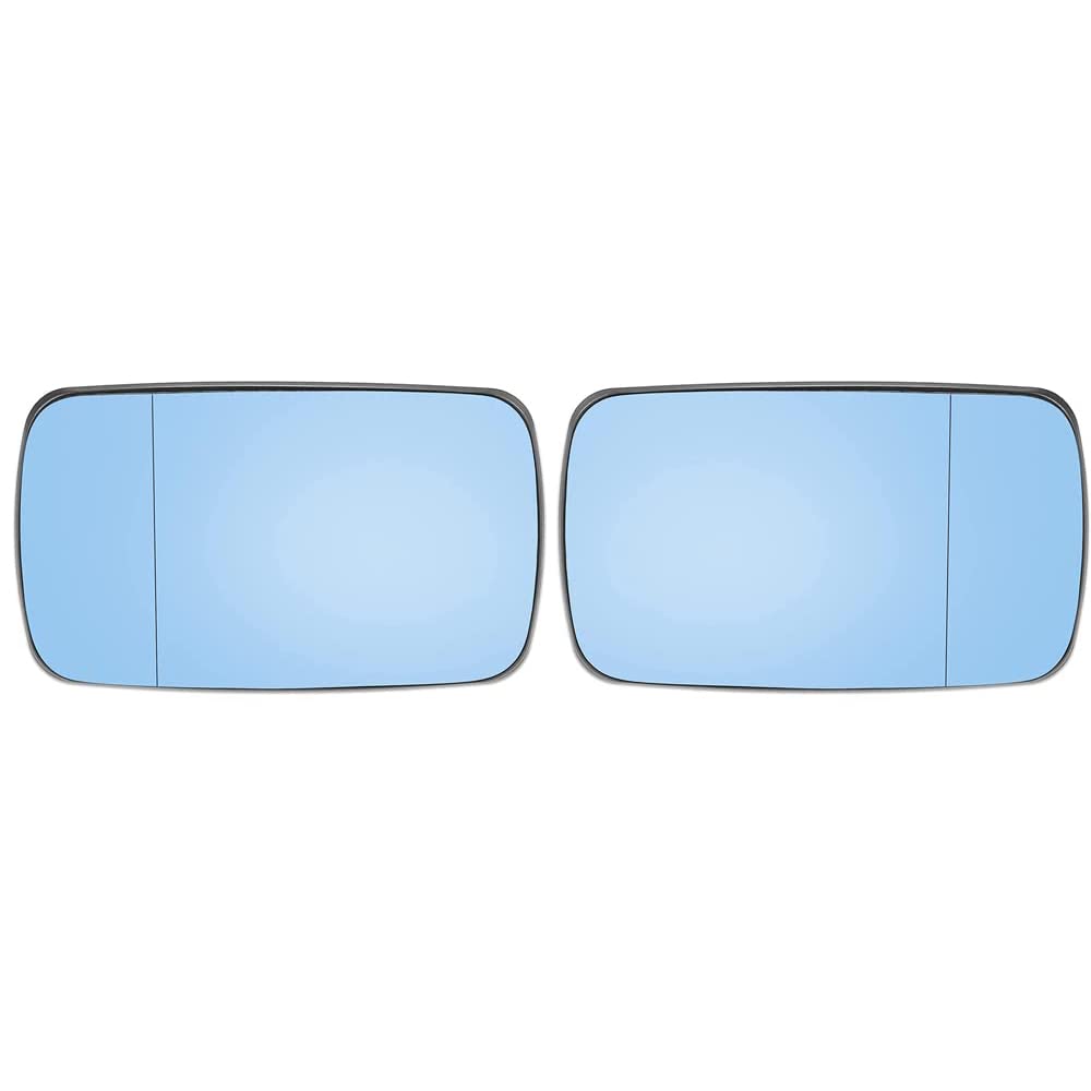 Riloer Rear view mirror left/right for car, mirror mirror glass white/blue tinted, suitable for B-M-W Series 3 E46 318i 320i 325i 330i 1998-2006, 51168250438 von Riloer