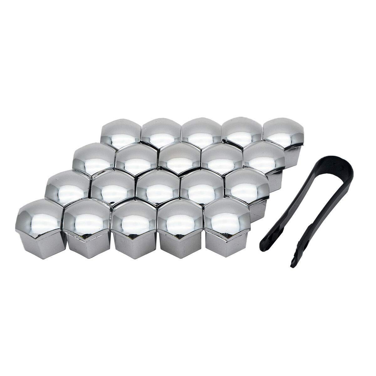 Sechskantschutzkappen, 20X 19mm Silber Auto Radmutter Universal Bolzenkappe Sechskantschutzkappen, 20X 19mm Silber Auto Radmutter Universal Bolzenkappe von Riloer