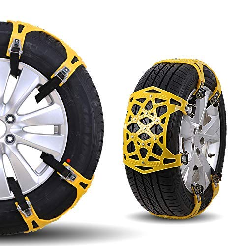 Tragbare rutschfeste Riloer-Reifenketten für Autos - 6 Stück Universal für 165-285-mm-Reifen, anwendbar auf Schneefeld/Bergauf/Eis/Sandrutschen/Schlammstraße von Riloer
