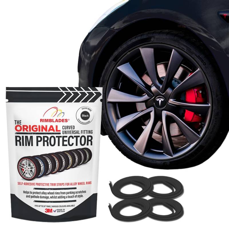 Rimblades Original Alufelgenprotektoren | Alufelgenschutz | Felgenschutz | Radschutz | Radschutz | Passend für 12 bis 24 Zoll Räder (Schwarz) von Rimblades