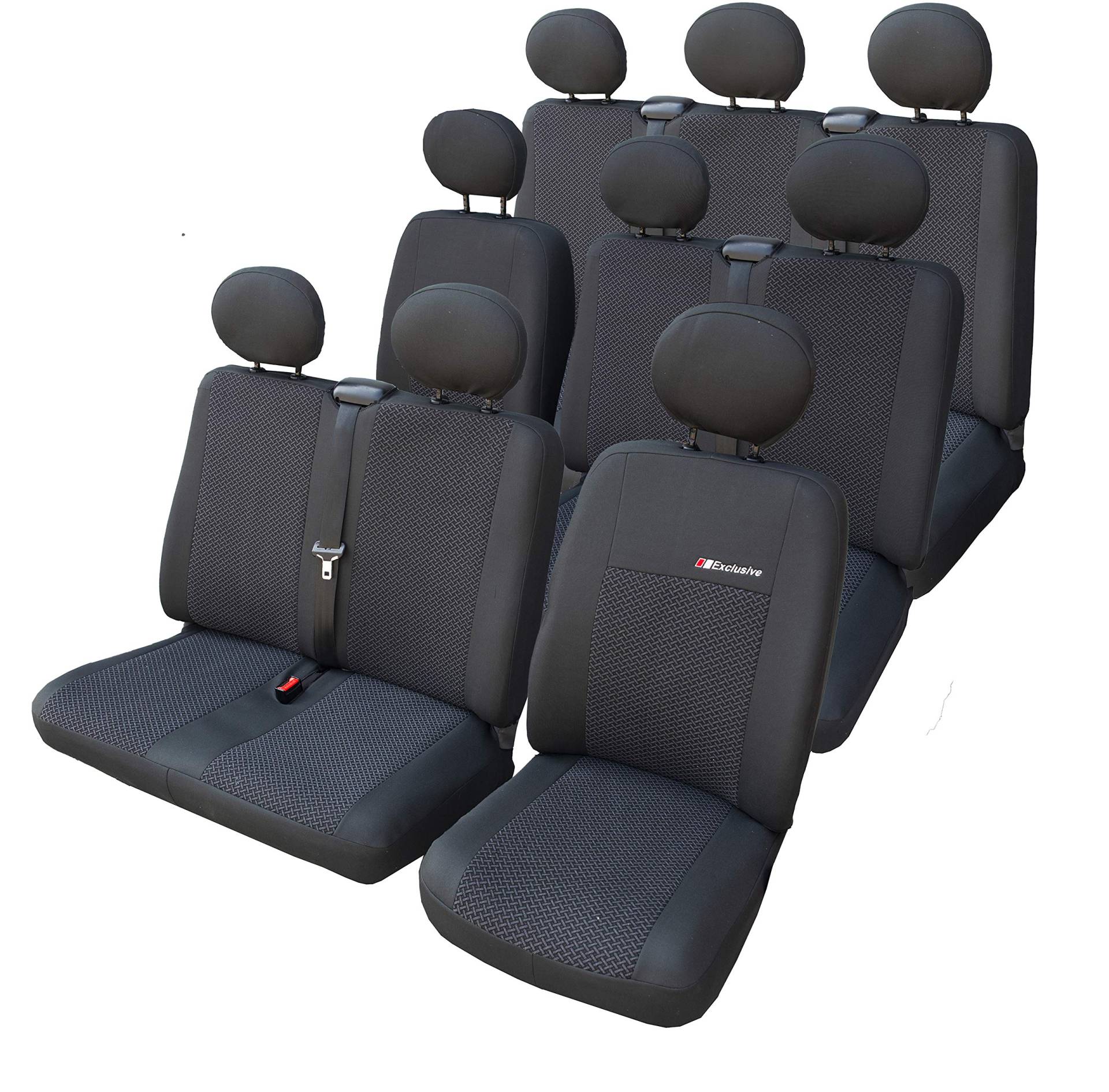 ERJOT Exclusive Arnold Maßgefertigte kompatibel mit Opel Vivaro I Bus 9-Sitzer Autositzbezüge Sitzbezüge von ERJOT