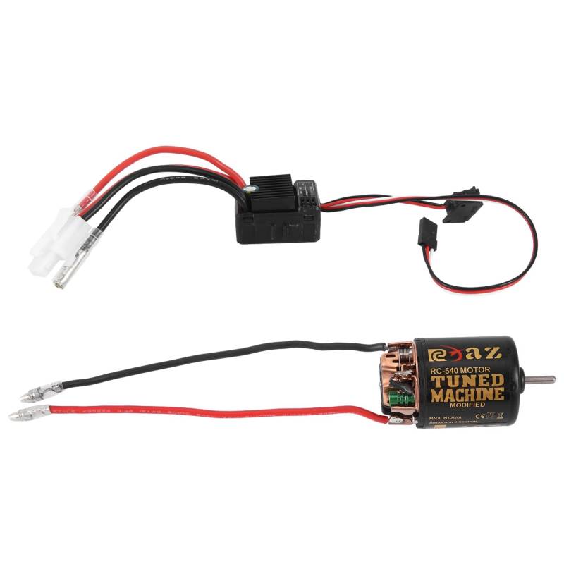 Rinteea 540 Brushed Motor 13T mit 1060 Brushed ESC 60A 2-3S LiPo Wasserdichter Elektrischer Geschwindigkeitsregler für RC 1/10 Crawler Car von Rinteea