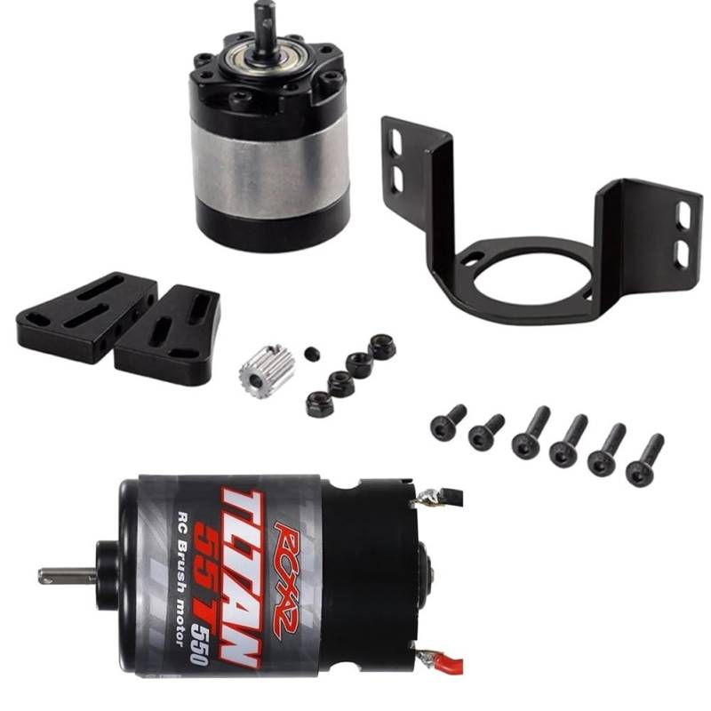 Rinteea 550 Gebürsteter Motor Wasserdicht 55T mit 1:5 Untersetzungsgetriebe für 1/14 Anhänger 1/10 RC Auto Crawler Axial SCX10 TRX4 Teile Zubehör von Rinteea