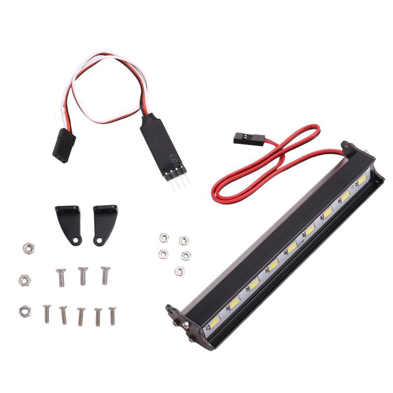 Rinteea LED-Lichtleiste auf Dem Dach Des RC-Autos, Einstellbarer für 1/10 Crawler SCX10 Wraith Capra TRX4 TRX6 CC01 115 mm von Rinteea