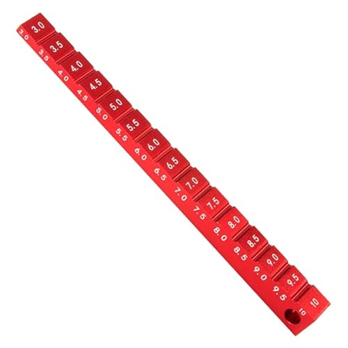 Rinteea Verstellbares Lineal zum Einstellen der RC-Car-Fahrhöhe Von 3–10 mm und Felgensturz-Werkzeuge, RC-Car-Ersatzteile, Rot von Rinteea
