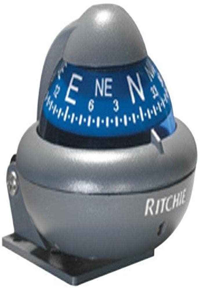 Ritchie Navigation X-10-A Kompass mit blauem Zifferblatt (3003.2027), grau, 5,1 cm großes Zifferblatt von Ritchie