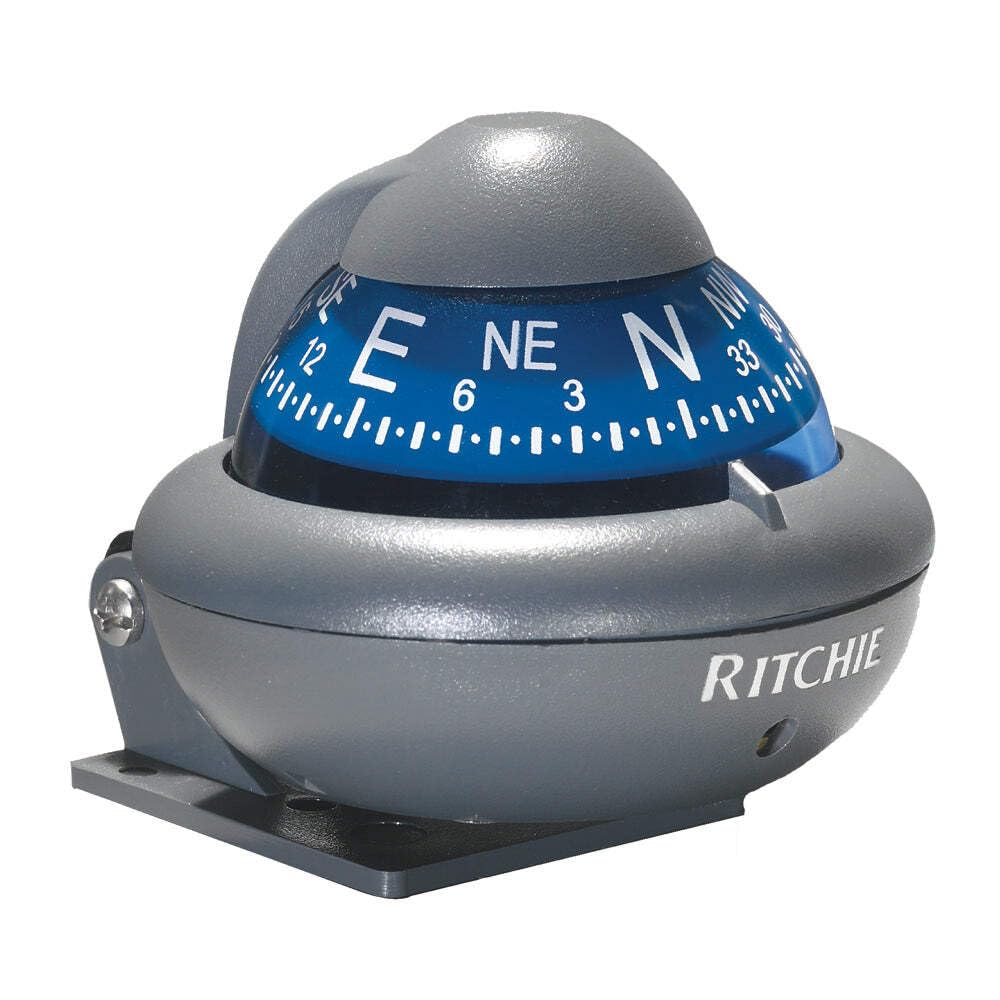 Ritchie Navigation X-10-A Kompass mit blauem Zifferblatt (3003.2027), grau, 5,1 cm großes Zifferblatt von Ritchie