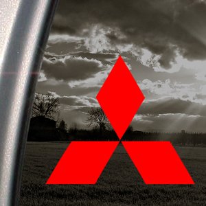Aufkleber, Motiv: roter Mitsubishi Diamant, Autoaufkleber, Fensteraufkleber, roter Sticker von Ritrama