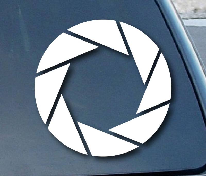 Aufkleber / Autoaufkleber / Sticker / Decal Aperture Science Logo Car Window Vinyl Decal Sticker 101mm Wide (Color: White) von Ritrama
