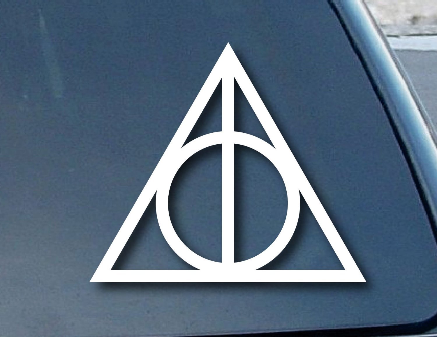 Aufkleber / Autoaufkleber / Sticker / Decal Deathly Hallows Harry Potter Car Window Vinyl Decal Sticker 101mm Wide (Color: White) von Ritrama