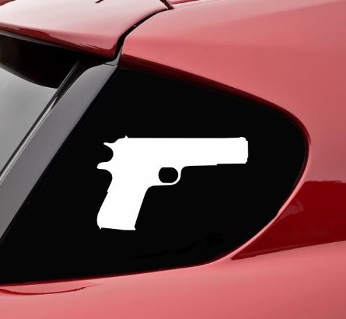 Ritrama Indigos UG Auto Aufkleber 1911 Pistole - Gun Silhouette Polizei - Armee Waffe 177mmx112mm von Ritrama
