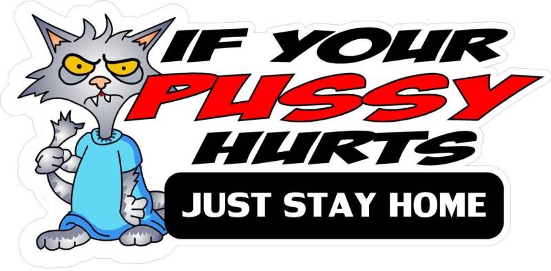 Aufkleber Autoaufkleber JDM Die Hart - 3 - If Your Pussy Hurts Just Stay Home Hard Hat Helmet Sticker 50mm von Ritrama