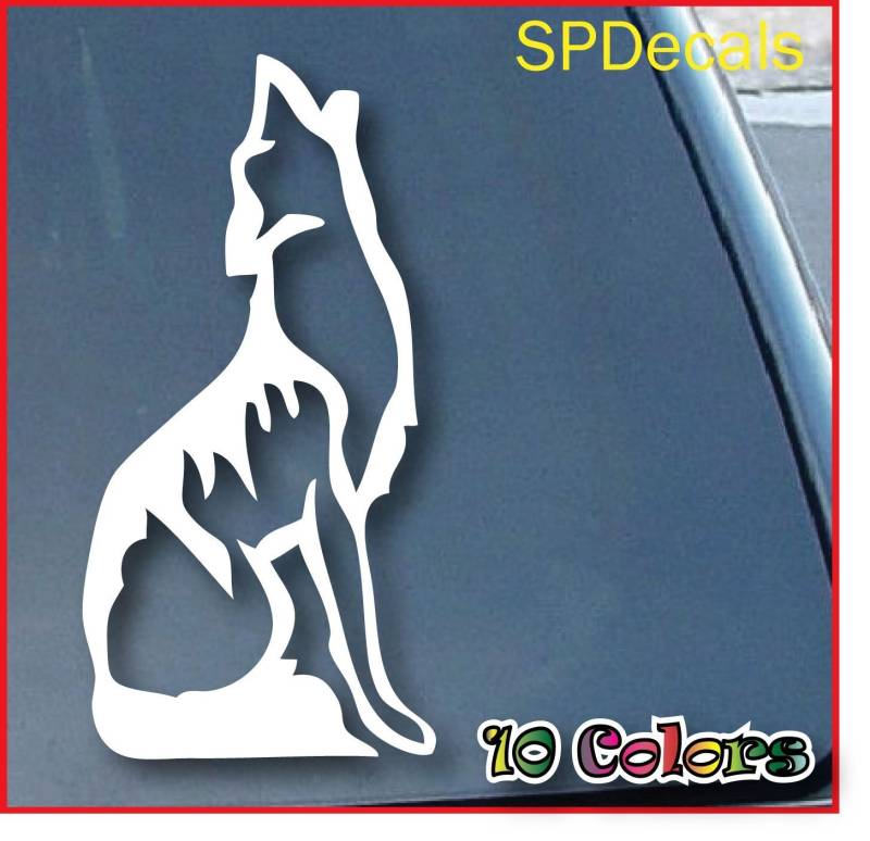 Aufkleber Autoaufkleber JDM Die Hart - Coyote Wolf Howling Car Window Vinyl Auto Laptop Tuning Sticker Heckscheibe LKW Boot 203mm Tall (Colo von Ritrama