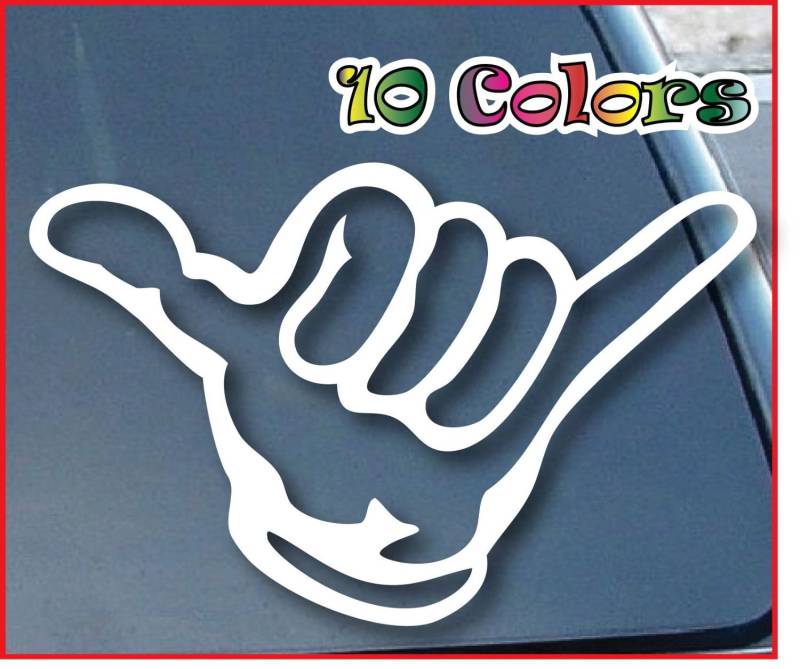 Ritrama Indigos UG Auto Aufkleber Hang Loose Shaka Car Window 177mm weiß von Jlwiy