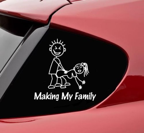 Aufkleber Autoaufkleber JDM Die Hart - Making My Stick Figure Family Funny Auto Laptop Tuning Sticker Decal Heckscheibe LKW Sticker 127mmx127mm von Ritrama