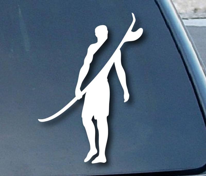 Ritrama Indigos UG Auto Aufkleber Surfer Surfing Wave Car Window 101mm - weiß von Ritrama