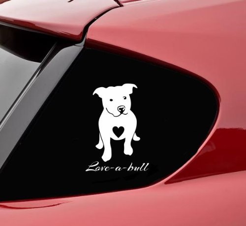 Aufkleber Autoaufkleber JDM Die Hart - Love a Bull Pitbull pet Dog Heart Funny Vinyl Auto Laptop Tuning Sticker Heckscheibe LKW Boot von Ritrama