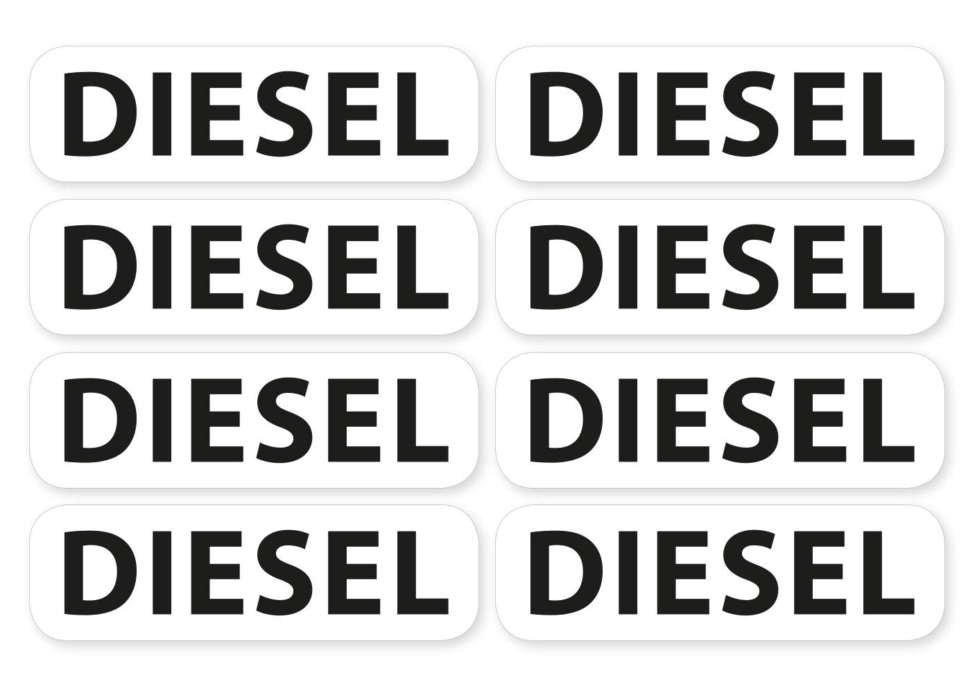 Aufkleber Diesel Schild Warnhinweis Sticker Set 8X Autoaufkleber Waschanlagenfest Witterungs- und UV-beständig Aufkleber Diesel Schild Warnhinweis Sticker Set 8X Autoaufkleber Waschanlagenfest Witterungs- und UV-beständig von Ritter Mediendesign