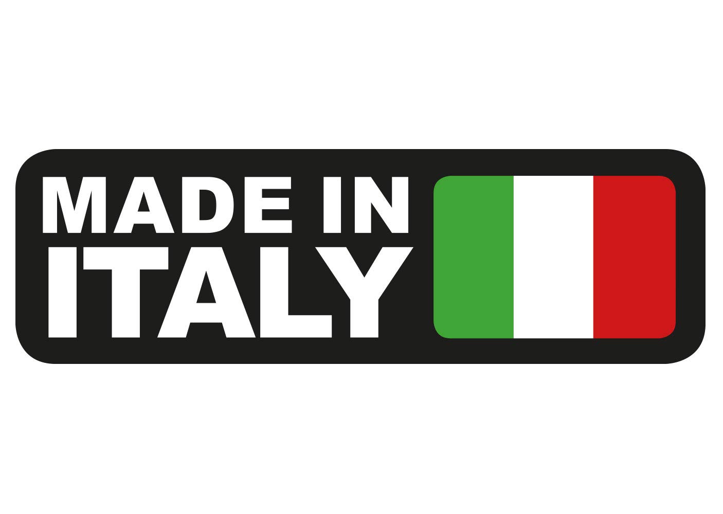 Aufkleber Italien Made in Italy Flag Flagge Fahne Auto Sticker Black Waschstrassenfest und UV-Beständig von Ritter Mediendesign