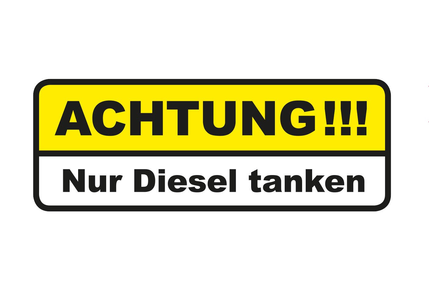Aufkleber Nur Diesel tanken Schild Warnhinweis Autoaufkleber Waschanlagenfest Witterungs- und UV-beständig von Ritter Mediendesign