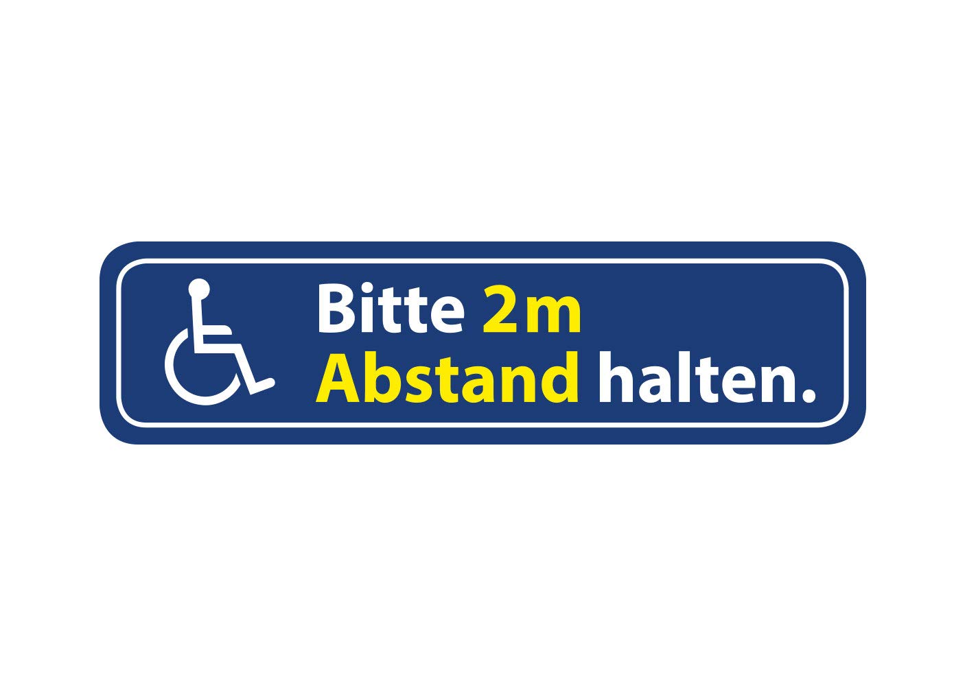 Aufkleber Rollstuhl Bitte 2m Abstand halten Wetterfest Waschstrassenfest und UV-Beständig von Ritter Mediendesign