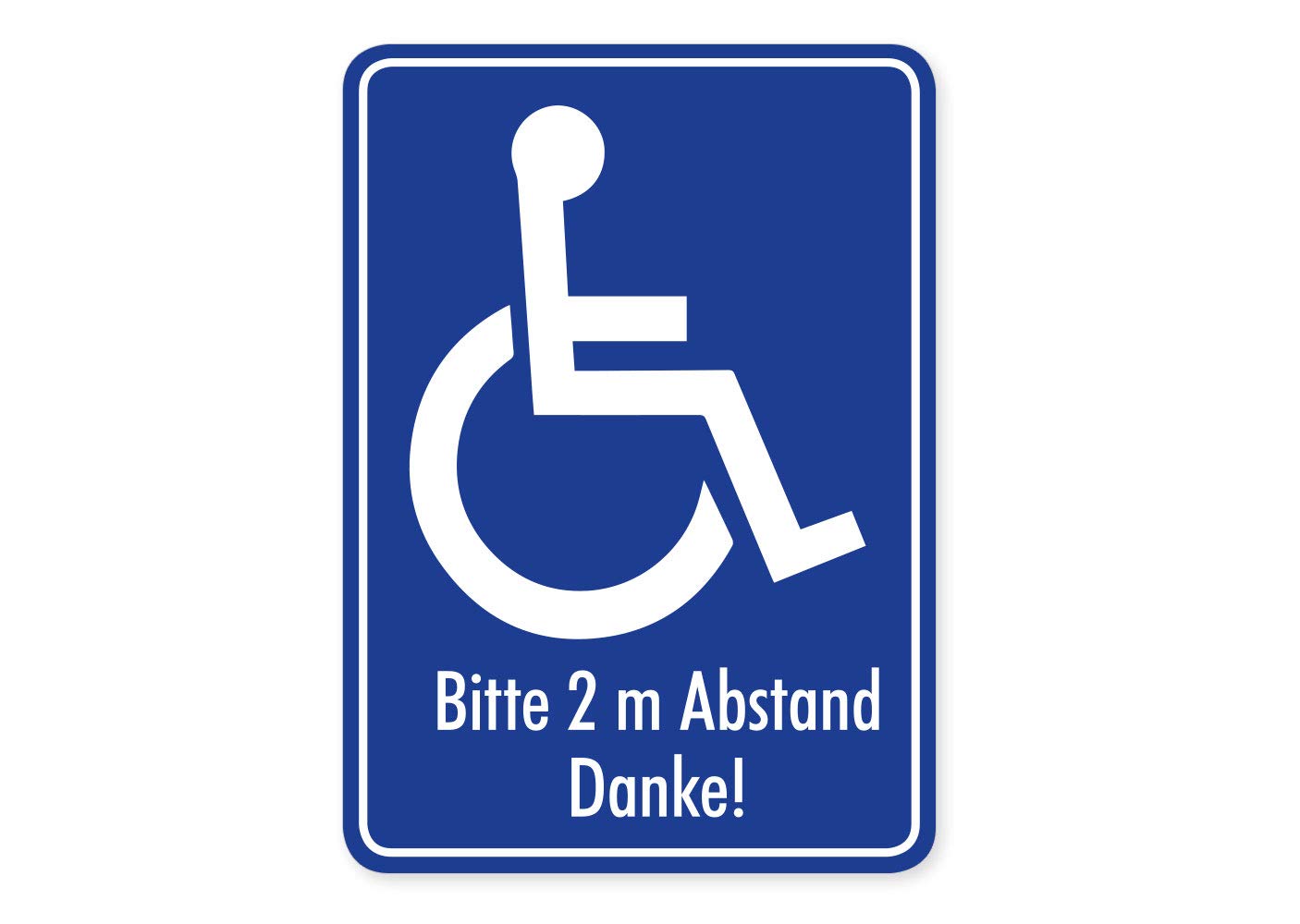 Aufkleber Rollstuhl-Fahrer Hinweis Schild Bitte 2m Abstand halten Autoaufkleber Waschstrassenfest UV-Beständig von Ritter Mediendesign
