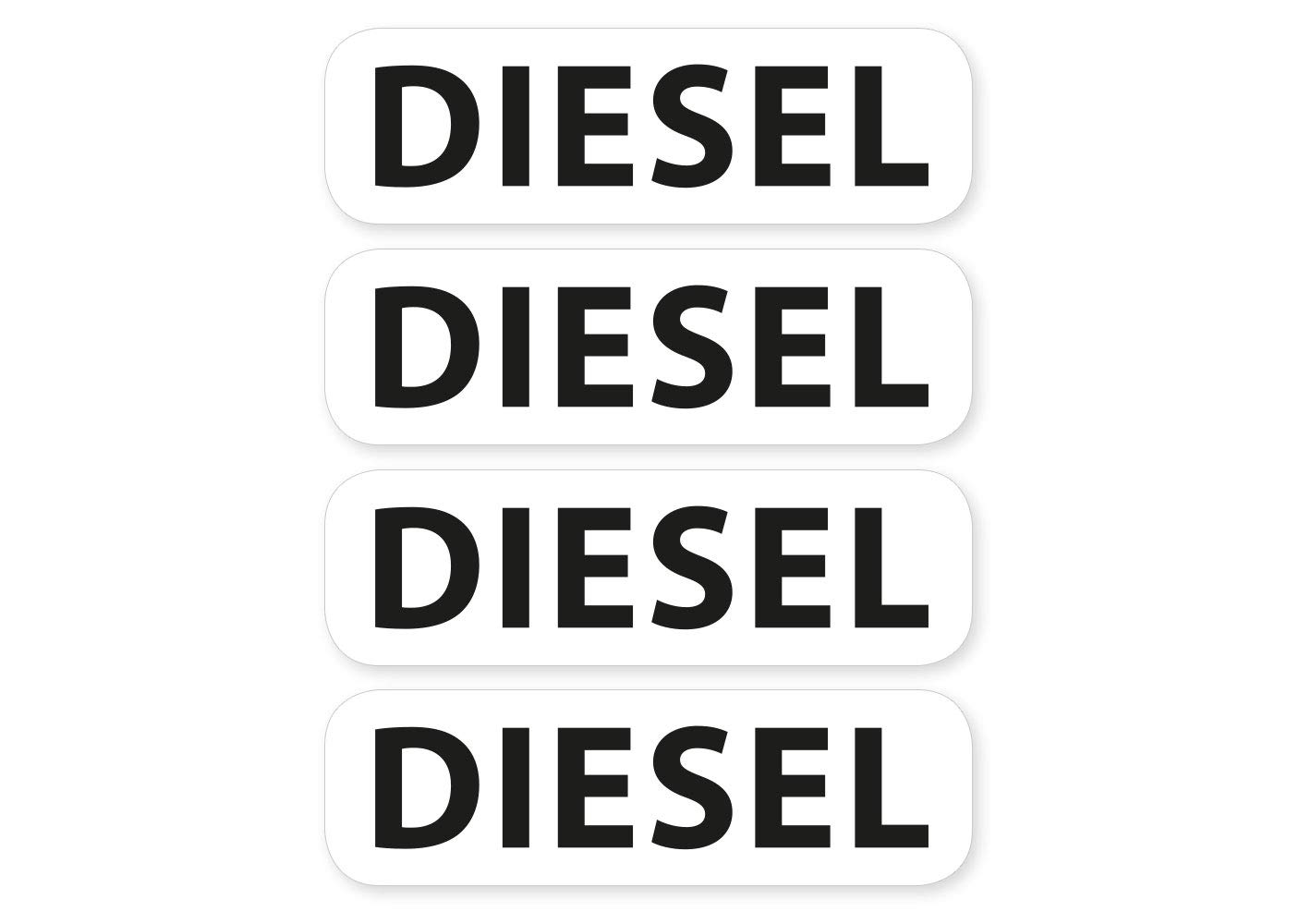 Aufkleber Set Diesel Schild Warnhinweis Tanken 4X Autoaufkleber Waschanlagenfest Witterungs- und UV-beständig von Ritter Mediendesign