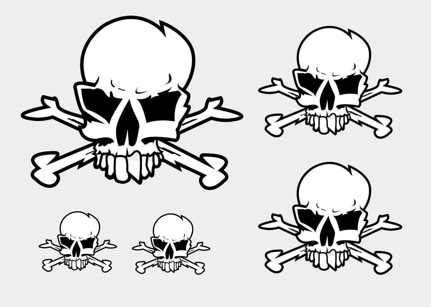 Aufkleber Totenkopf Set Skull Sticker Autoaufkleber Waschstrassenfest und UV-Beständig von Ritter Mediendesign