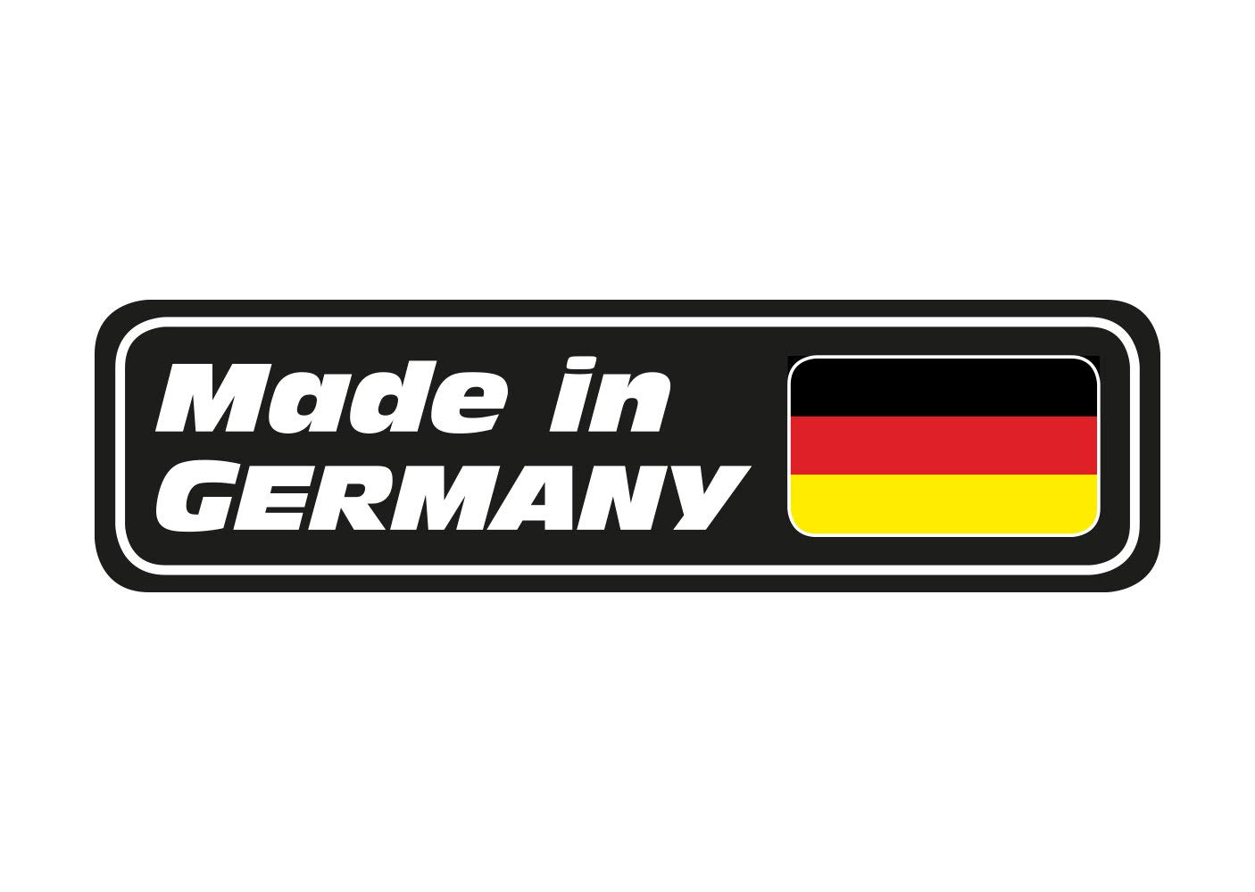 Premium Aufkleber Made in Germany Deutschland Sticker schwarz Waschstrassenfest und UV-Beständig von Ritter Mediendesign