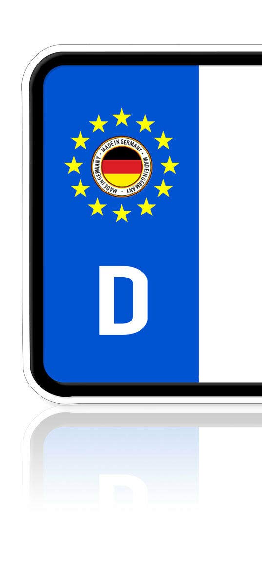 Ritter Mediendesign 2 Stück Made in Germany Deutschland Fahne Aufkleber Sticker Plakette Nummernschild Waschstrassenfest von Ritter Mediendesign