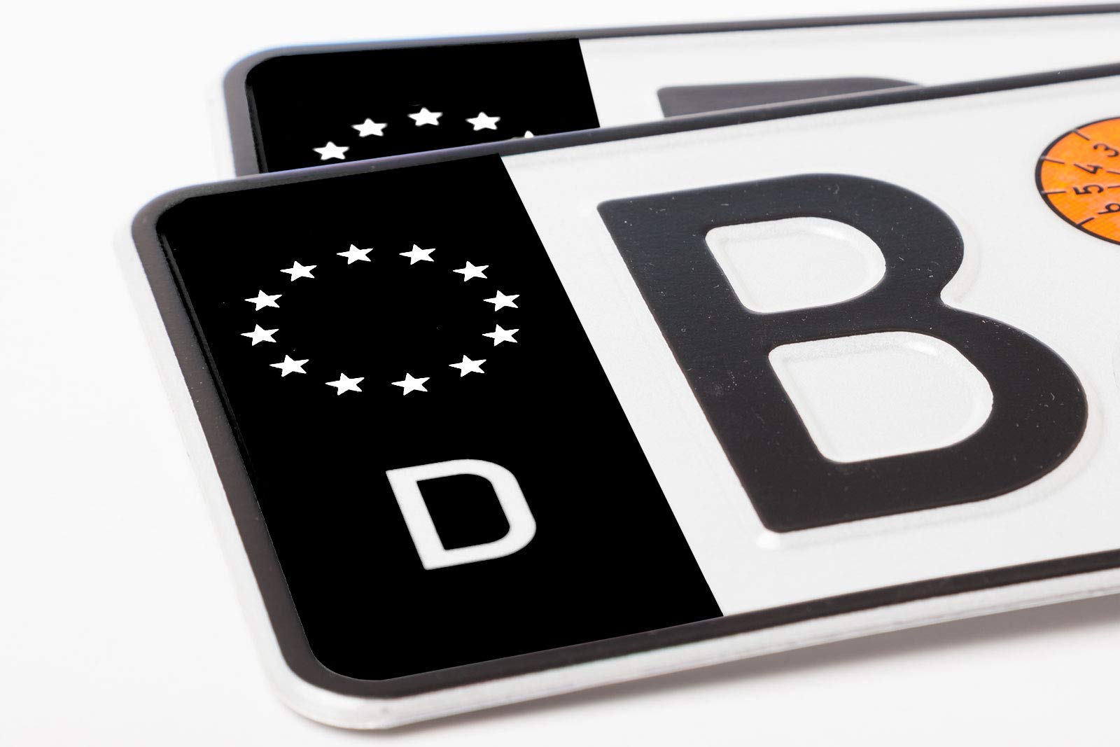 Ritter Mediendesign 2 Stück Nummernschild Kennzeichen Aufkleber EU-Feld in Schwarz überkleben von Ritter Mediendesign