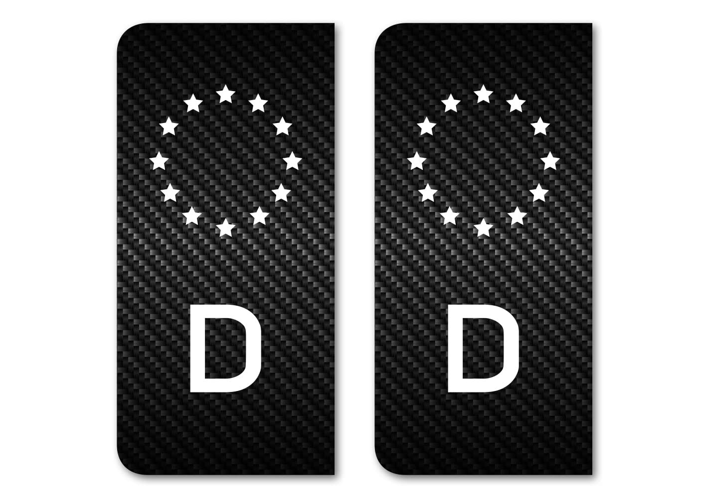 Ritter Mediendesign 2 Stück Nummernschild Kennzeichen Aufkleber Nummernschild Carbon Sticker EU-Feld in Schwarz überkleben von Ritter Mediendesign