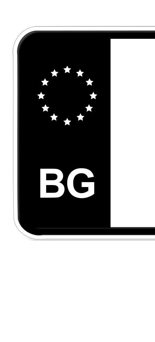 Ritter Mediendesign 2X Stück Nummernschild Kennzeichen Aufkleber Bulgarien EU-Feld in Schwarz überkleben von Ritter Mediendesign